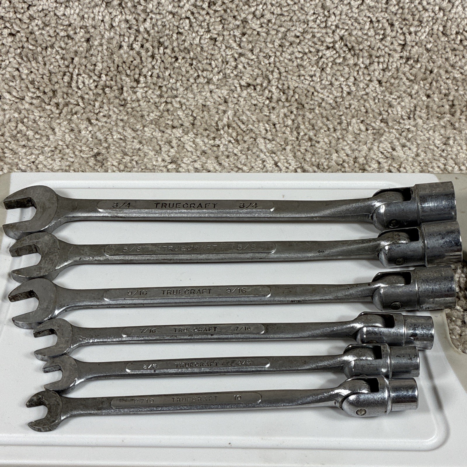Truecraft Flex Head Wrench Socket Set 5pc SAE 3/8-3/4 Japan + 1 Metric 10mm