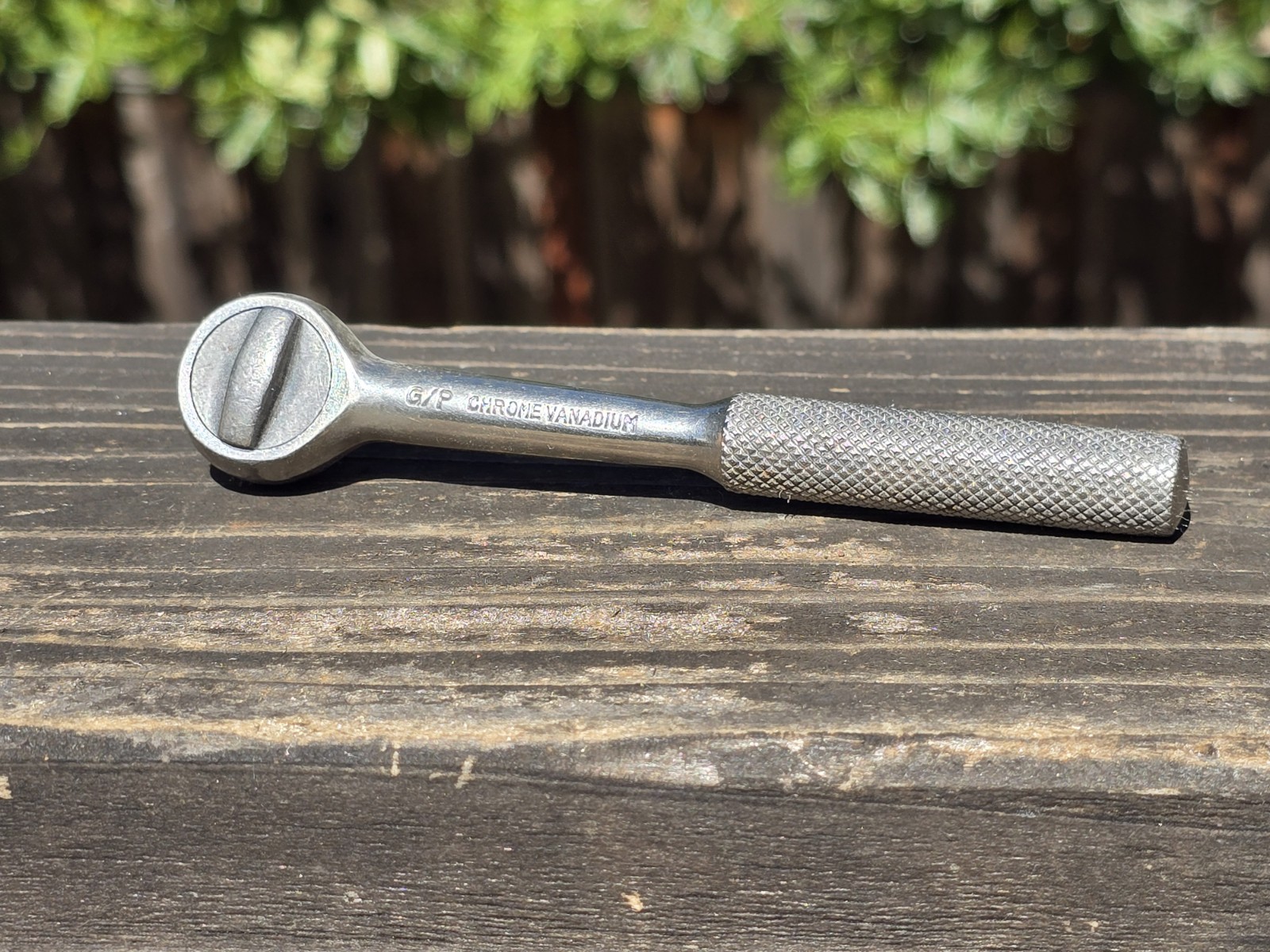 Vintage G/P Ratchet Classic 1/4″ Round Head Chrome Japan Knurled NICE!