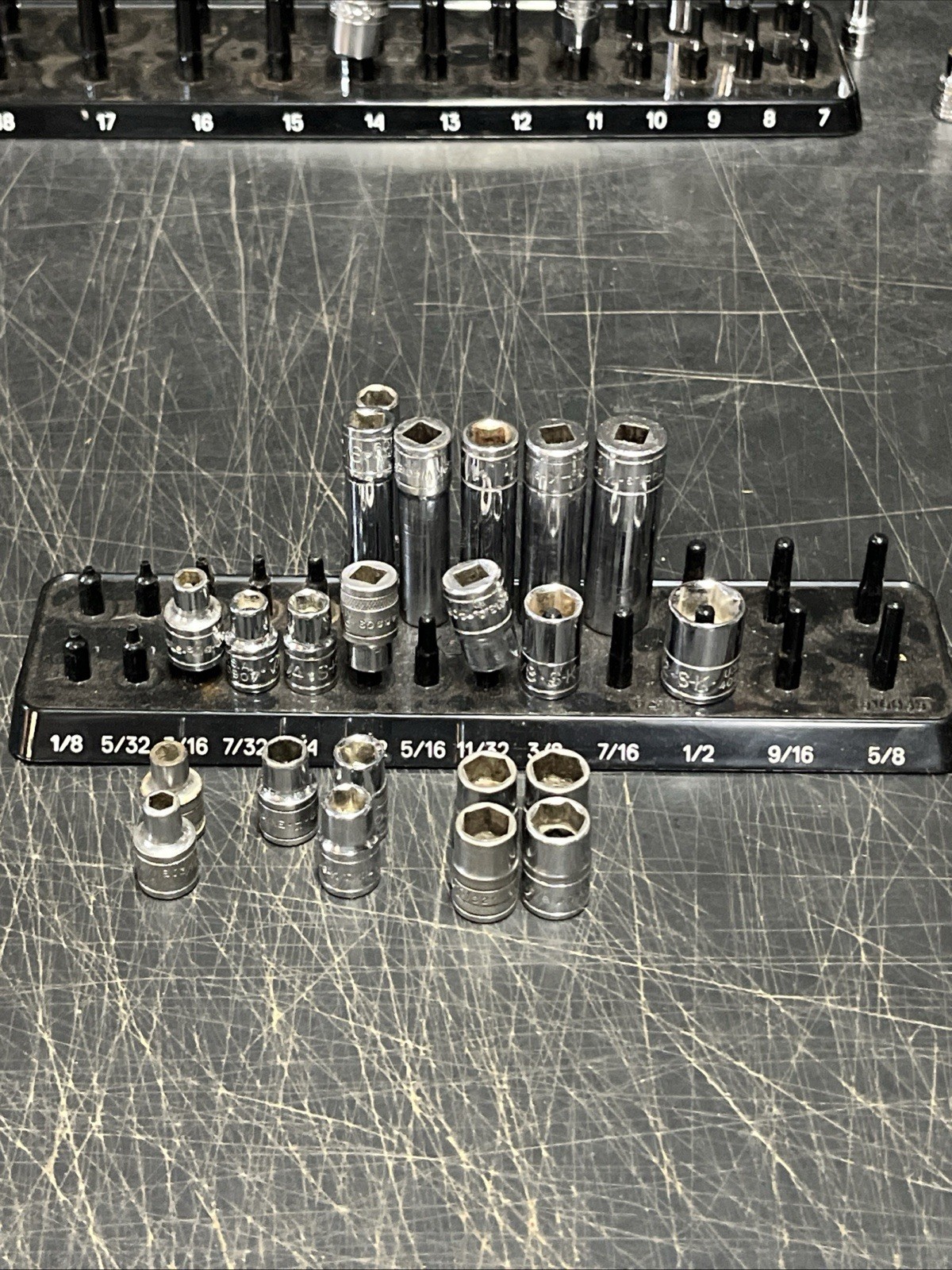 SK Tools 2 Incomplete 1/4” Drive Socket Sets W/ Ratchets & Metal Cases USA Made