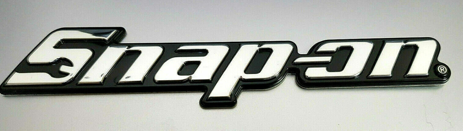 NEW SNAP-ON LOGO TOOL BOX CART 3D ROLL CAB CHROME BADGE EMBLEM DECAL ORIGINAL 8″