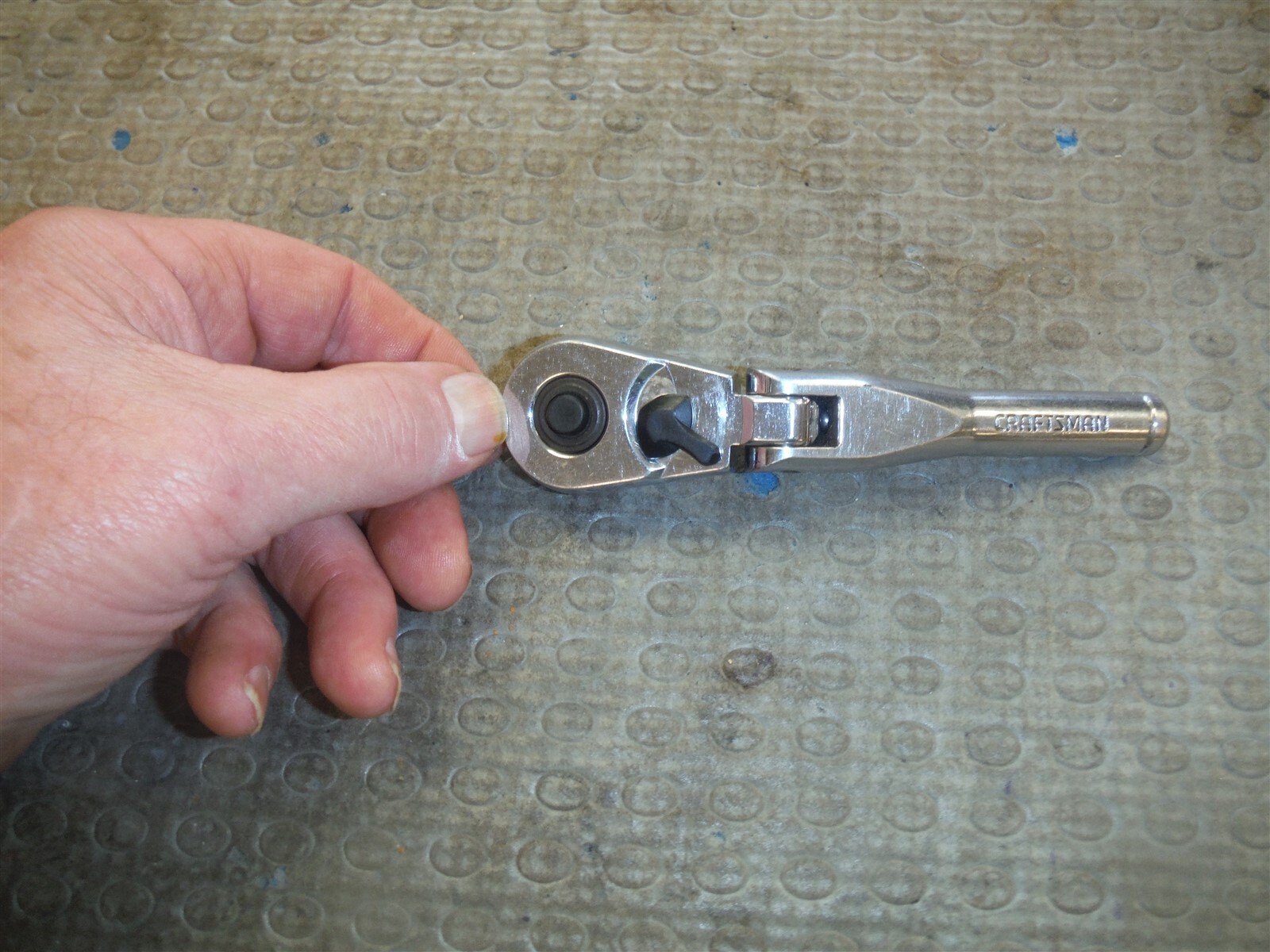 Craftsman Vintage USA 44834-VS Stubby flex ratchet 3/8″ dr. qwik release *R236