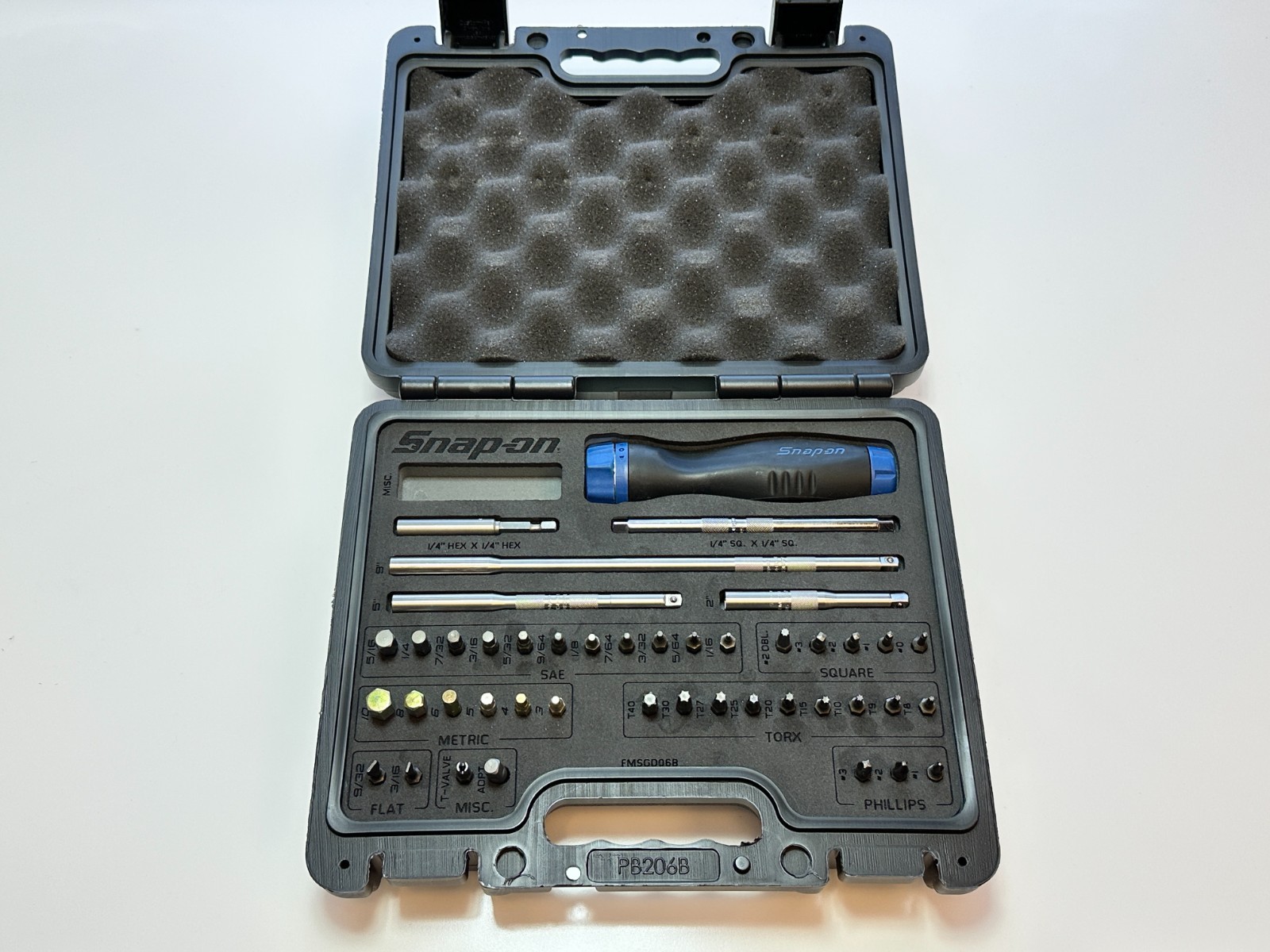 Snap On Tools NEW SGDMRC44FMB Power Blue 44pc Ratcheting Screwdriver Master Set