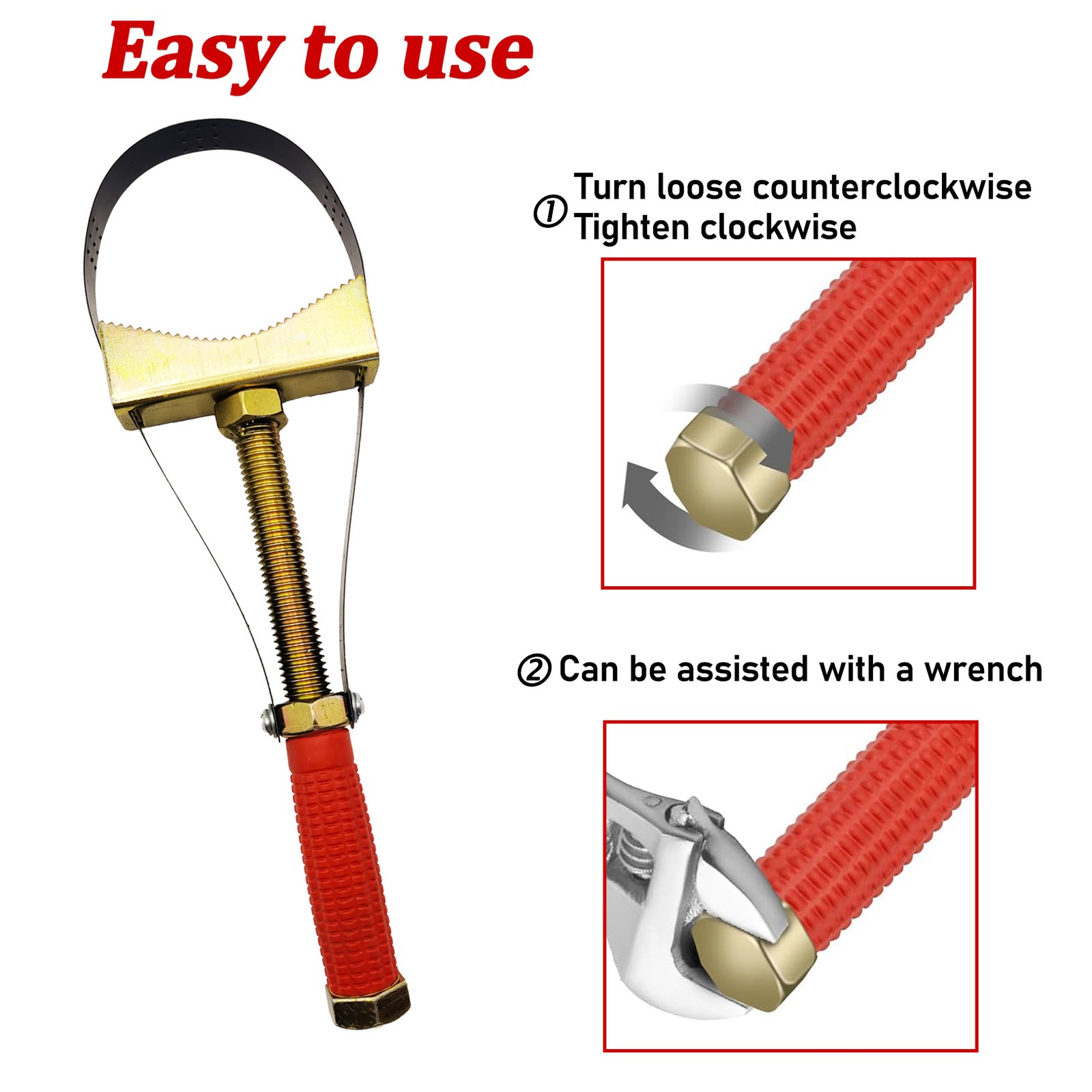 New Oil Filter Wrench Oil Filter Removal Excavators Strap 9-15 cm Diameter US