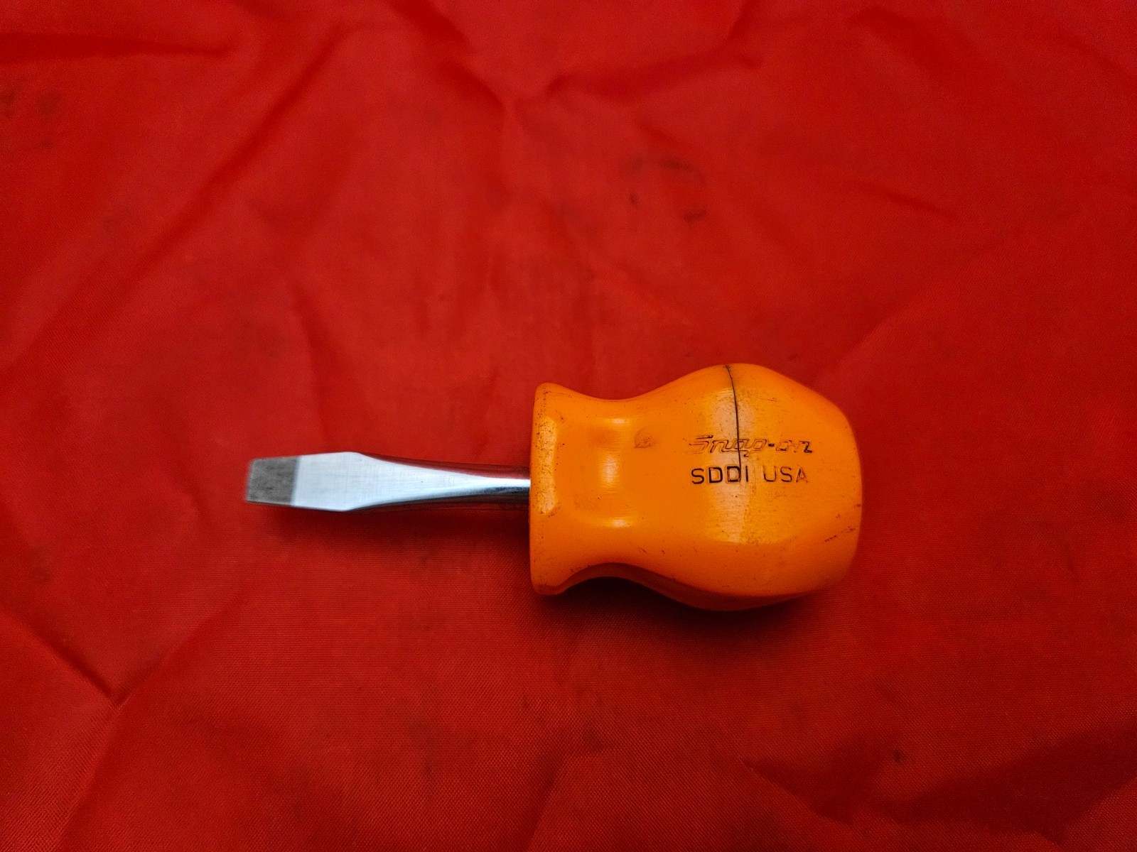Snap-on SDD1 1/4″ Flat Head Stubby Screwdriver Orange Hard Handle USA AS IS i1