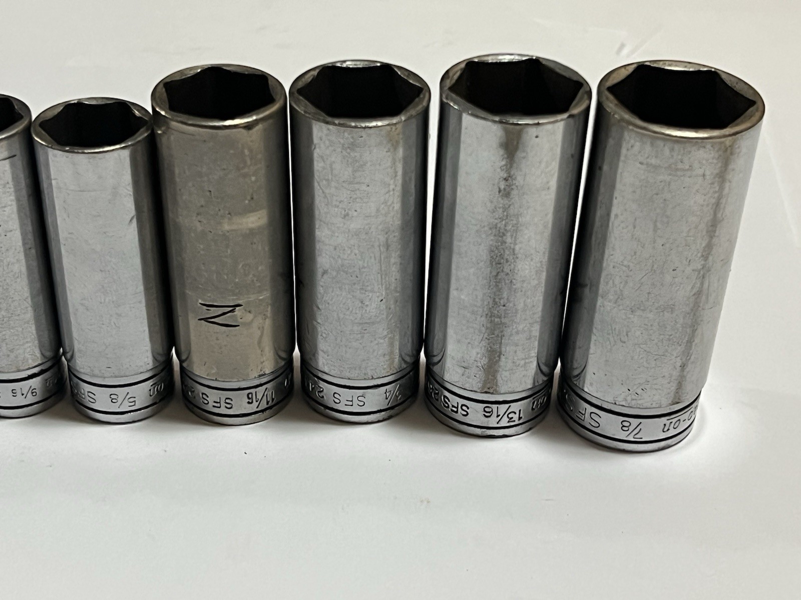 Snap On 211SFSY 3/8 Drive SAE Deep 6 Point Chrome Socket Set 11 pc 1/4 – 7/8