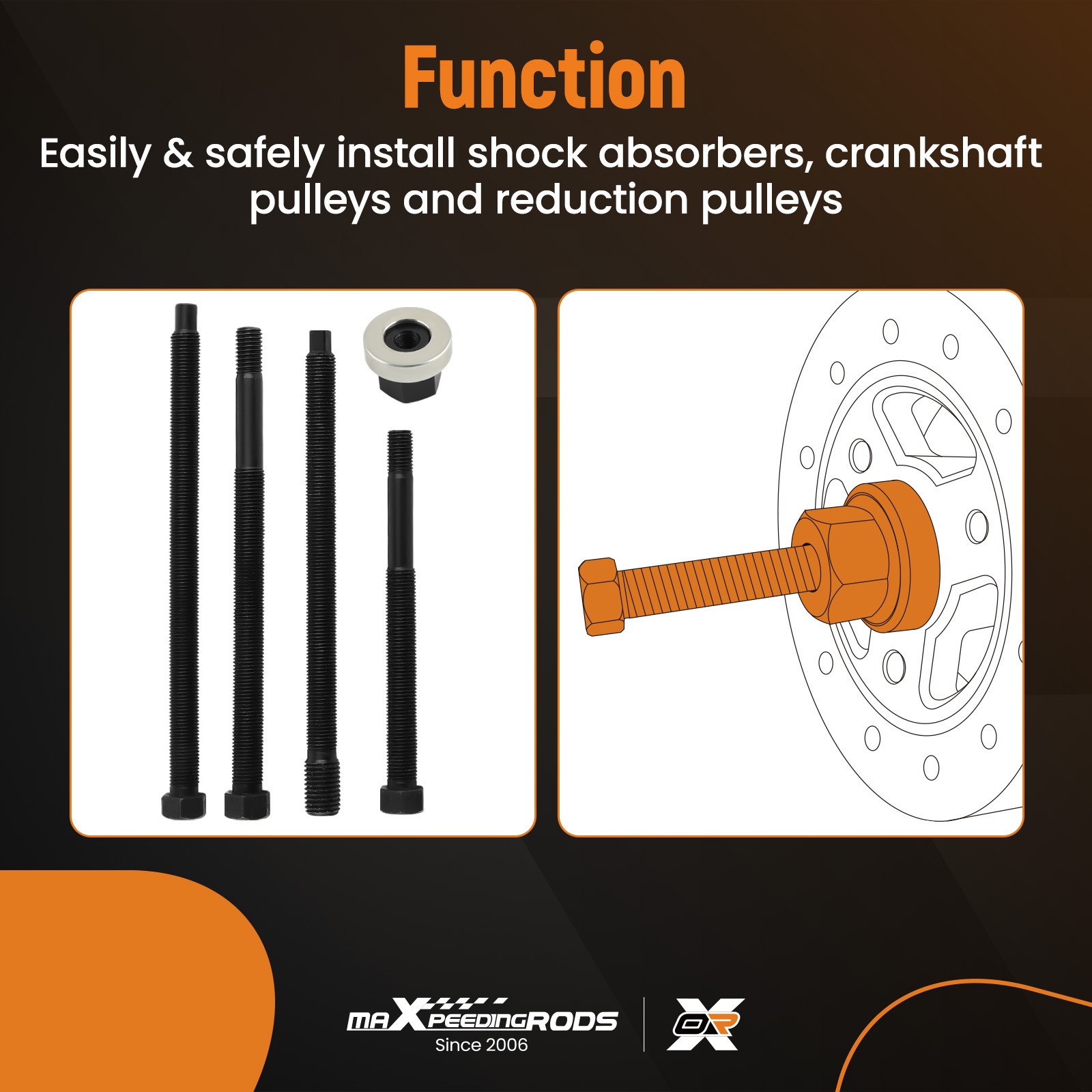 Long-Reach Harmonic Balancer/Pulley Installer Kit For most popular vehicles