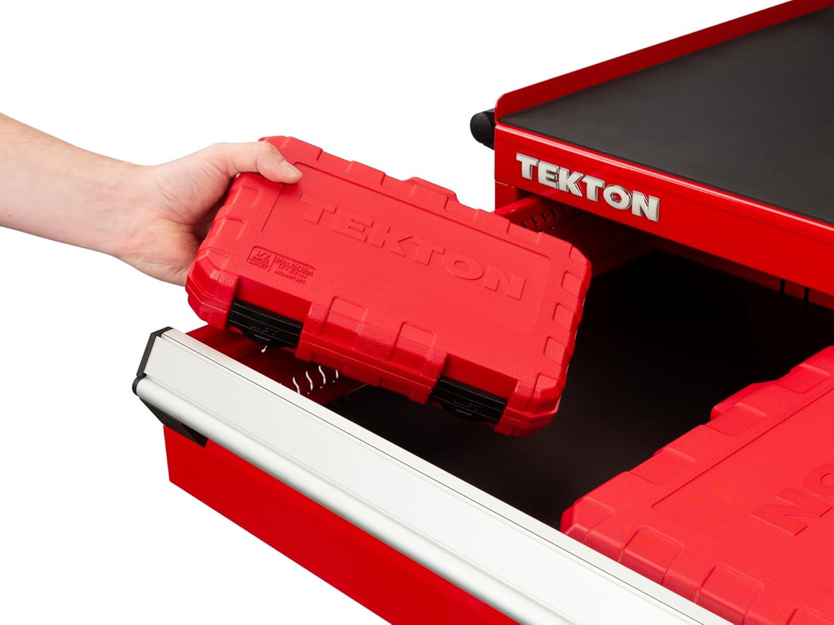 TEKTON 1/2 Inch Drive Deep Impact Lug Nut Socket Set with Case, 9-Piece