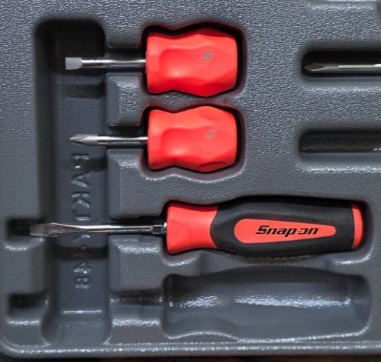 SNAP ON TOOLS USA SGDX120B 12pc ORANGE Soft Grip Combo Screwdriver Set Missing 2