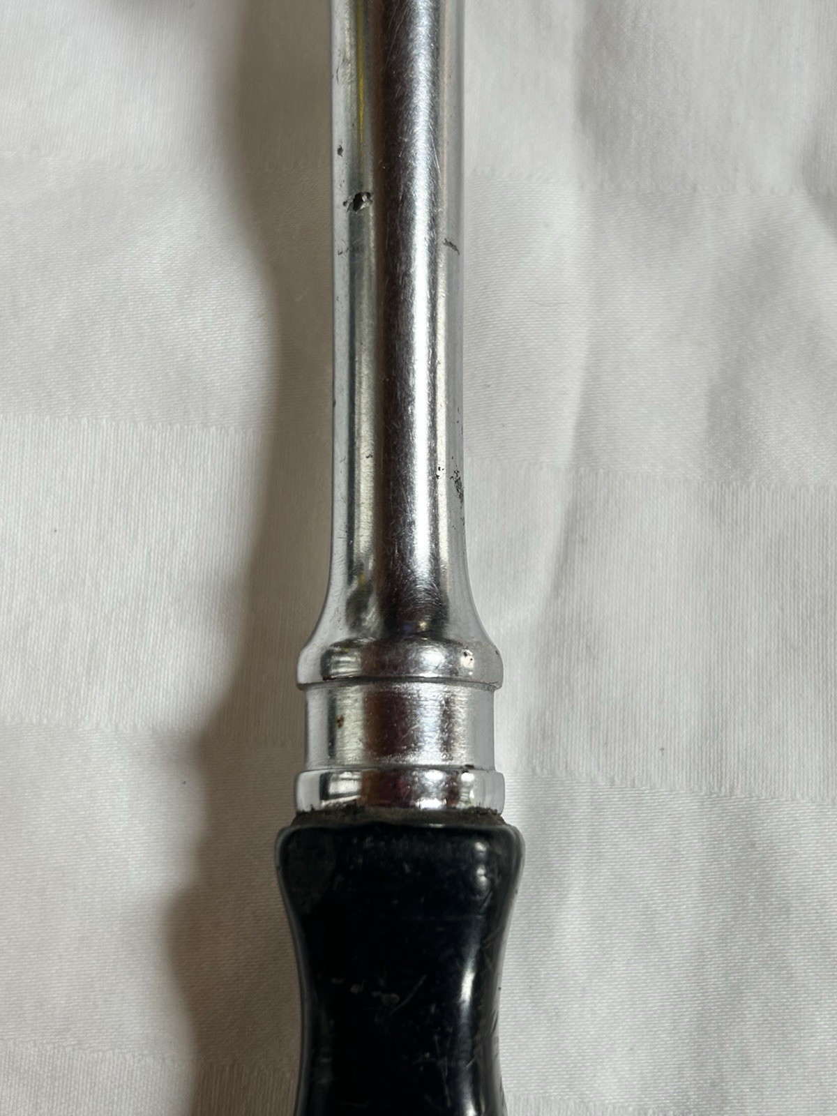 Snap On Tool 3/8 Drive Socket-Ratchet F726 Black Hard Handle 8” Long Unmarked