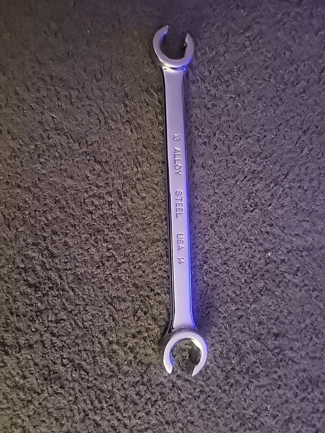 13mmX14mm FLARE NUT WRENCH, POLISHED CHROME FINISH, USA, BLACKHAWK FN-1314MP