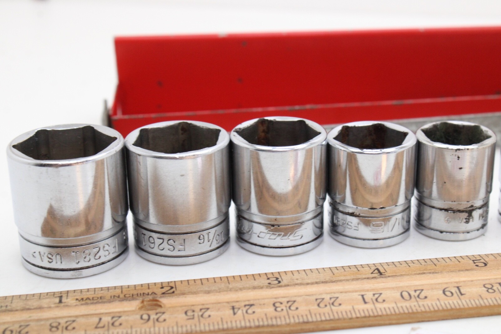 Snap On FS081-FS281 1/4″-78″ 3/8″ Drive 6 Point 11 Piece Shallow Sockets Set USA
