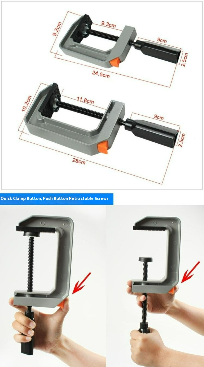 Aluminium G-clamp Woodworking Jig Lightweight F-clamp C-clamp Woodworking Jig