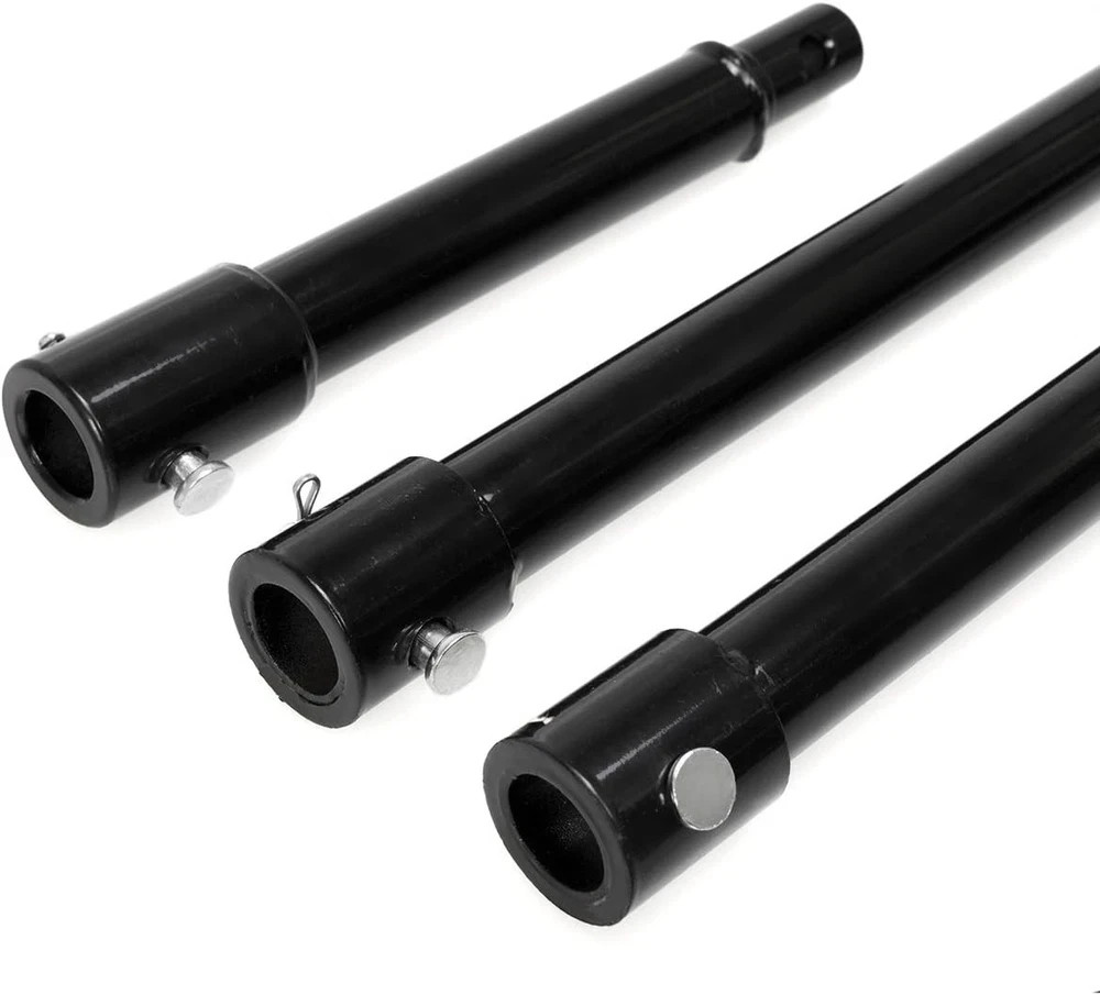 3 Piece Auger Extension Drill Bits 3/4 Inch Post Hole Digger Shaft Adapter Black