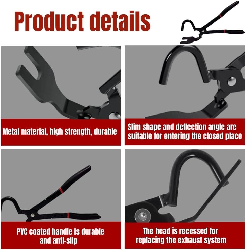 Exhaust Hanger Removal Pliers 25°Offset Design Non-Slip Grip Exhaust Pliers