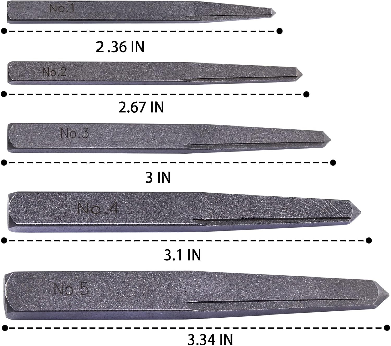 5 Pieces Easy Out Bolt Extractor Set, Straight Fluted Screw Extractor,…