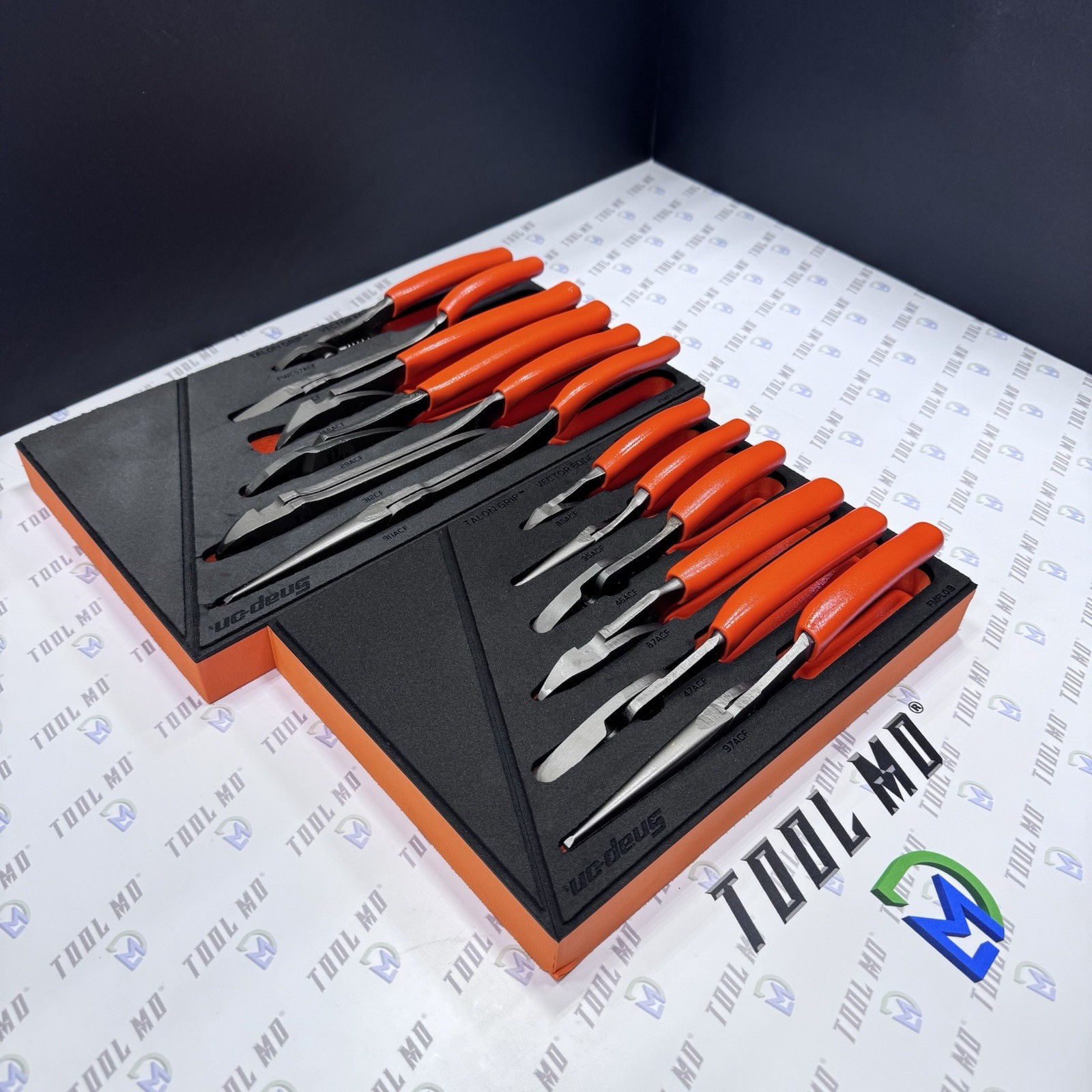 Snap-on Tools USA NEW ORANGE 12-Piece Essential Pliers / Cutters Foam Set