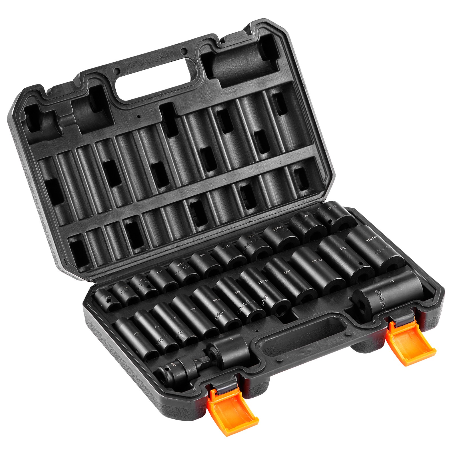Uimoso Impact Sockets Set 25pcs 6-Point 3/8in Drive Bit Ratchet Tool Kit Case