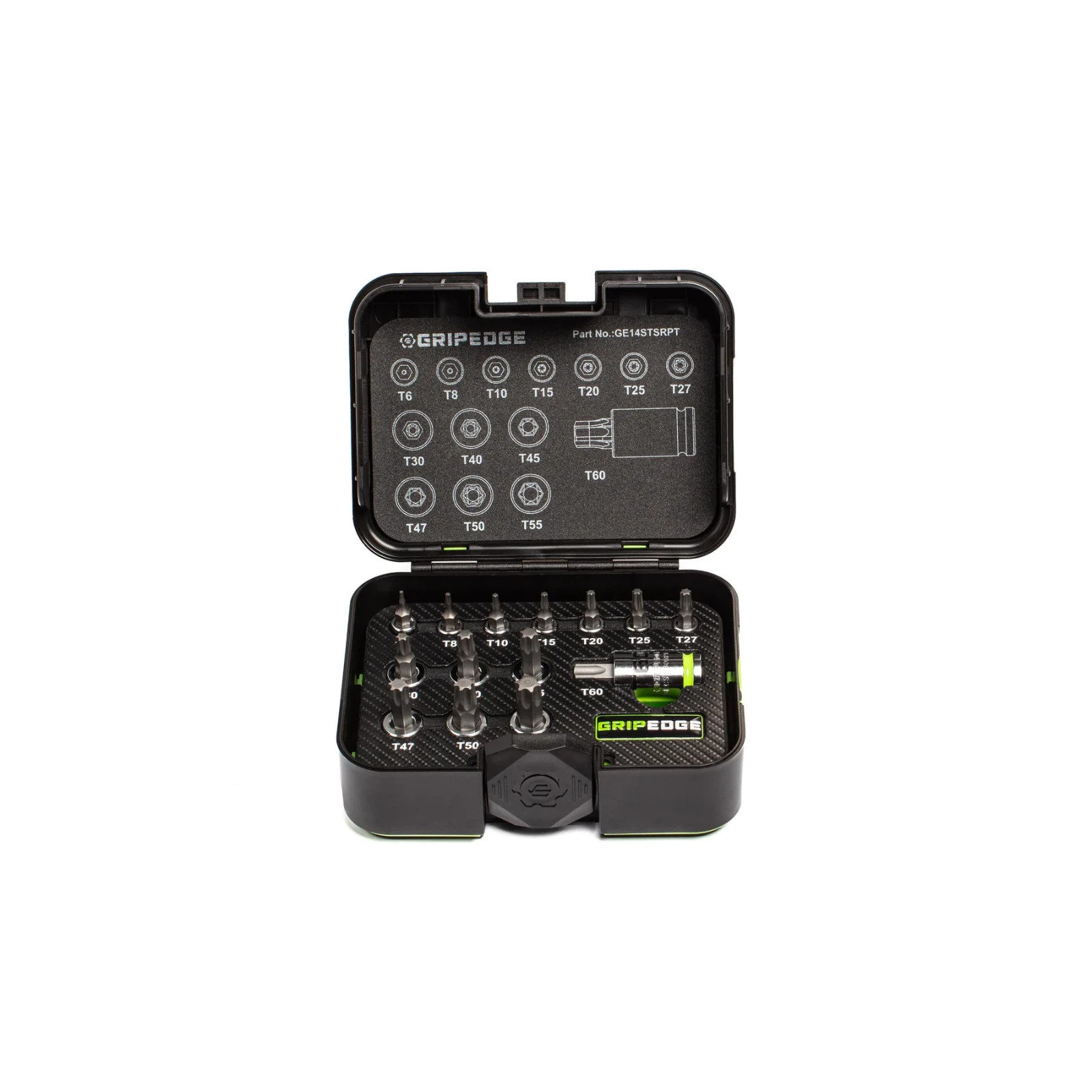 GripEdge Tools GE14STSRPT RPT TORX SET Star Sockets T6 to T60 bits 14-pc
