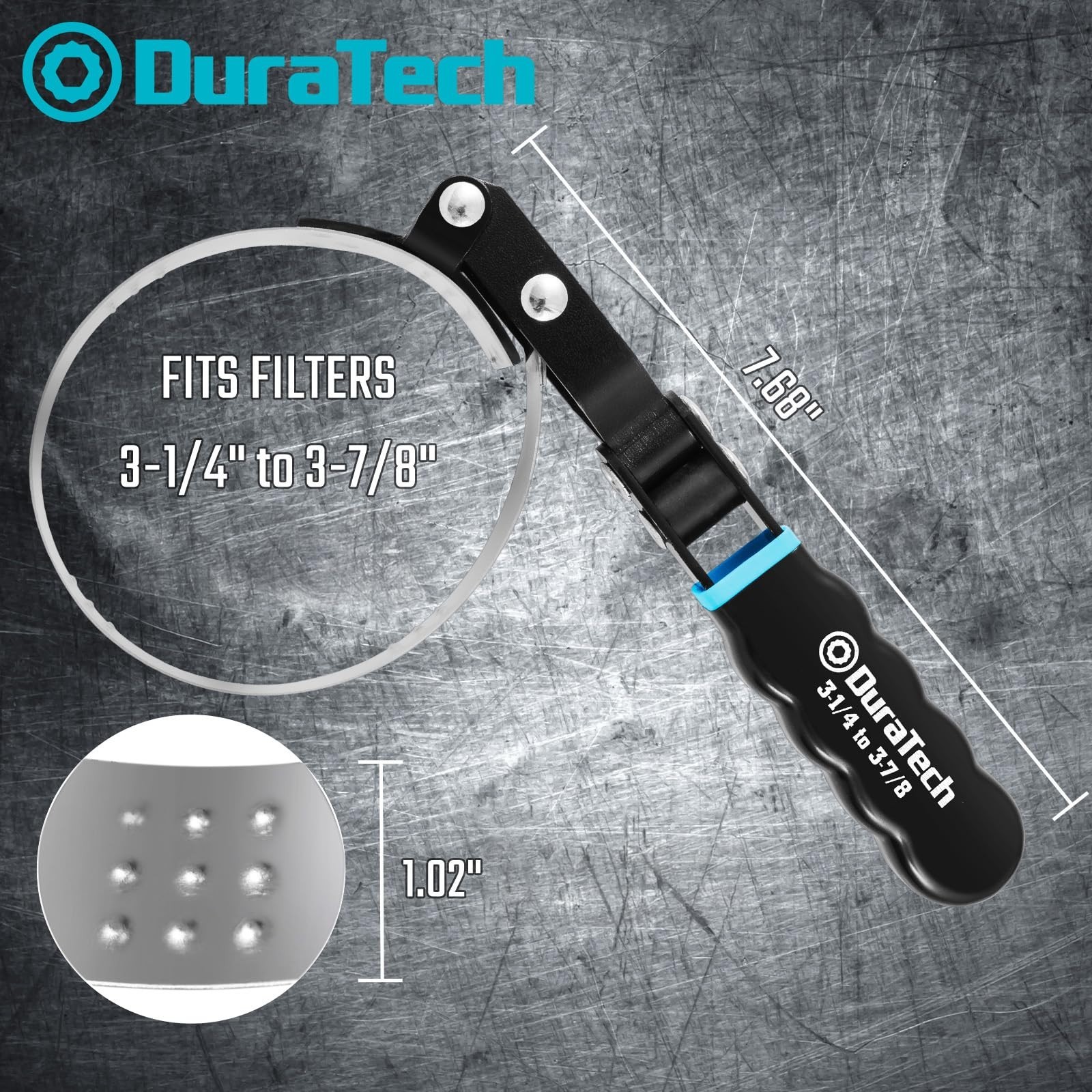 DURATECH Swivel Oil Filter Wrench 3-1/4in to 3-7/8in Car Filter Removal Tool