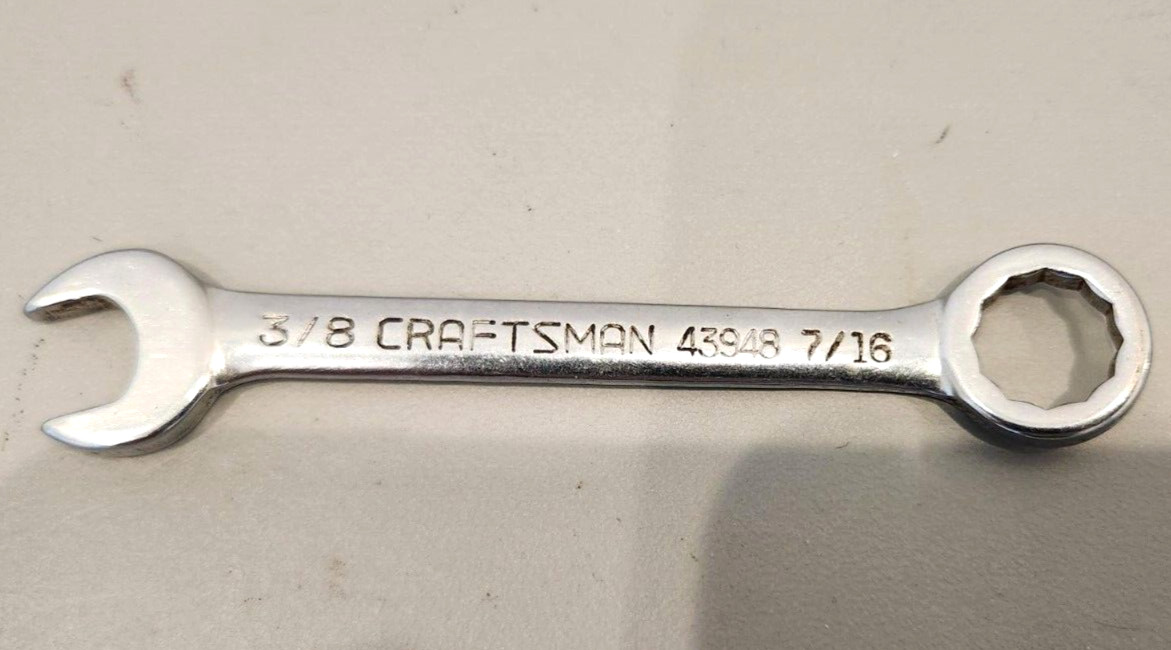 (1) VTG! Craftsman SAE 3/8″ X 7/16″ Small Combination Ignition Wrench ~V 43948