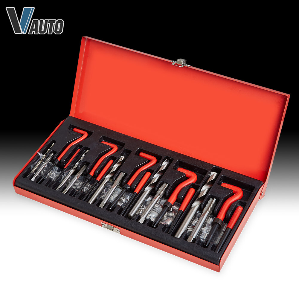 131pcs Metric Thread Repair Insert Kit M5 M6 M8 M10 M12 Helicoil Car Coil Tool