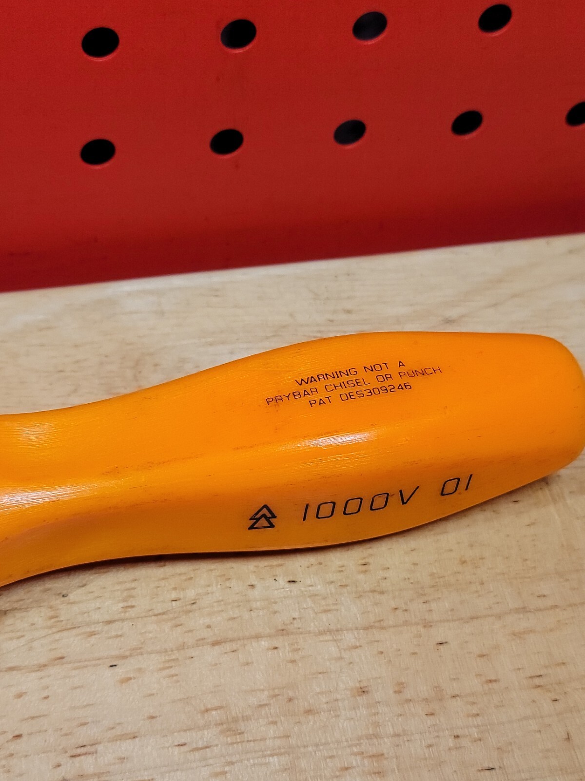 Snap-on Tools ORANGE Flat Head Tip Non-Conductive Composite Screwdriver 1000V
