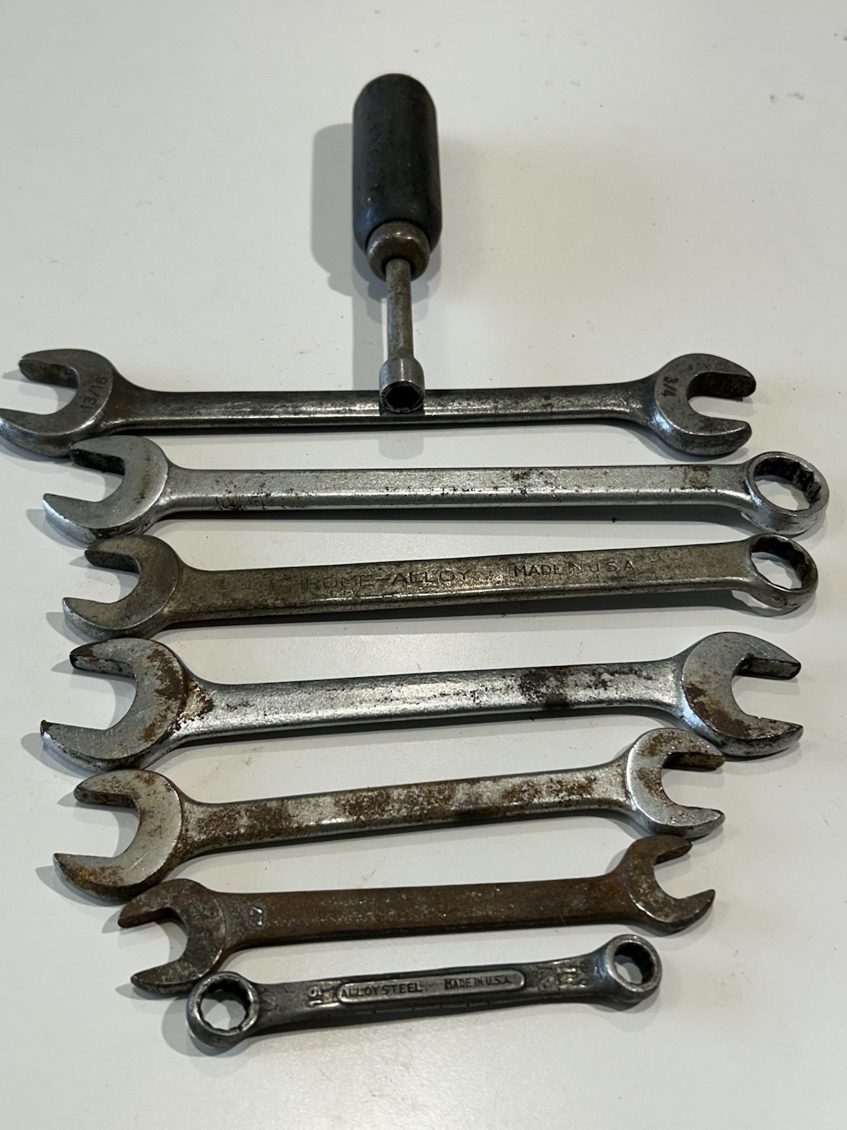 VLCHEK Vintage Lot Of Used Tools Wrenches And Nut Driver SAE Sizes In Photos
