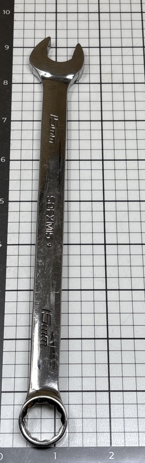 Snap On Tools 15mm Flank Drive Plus 12 Pt Combination Wrench SOEXM15 USA