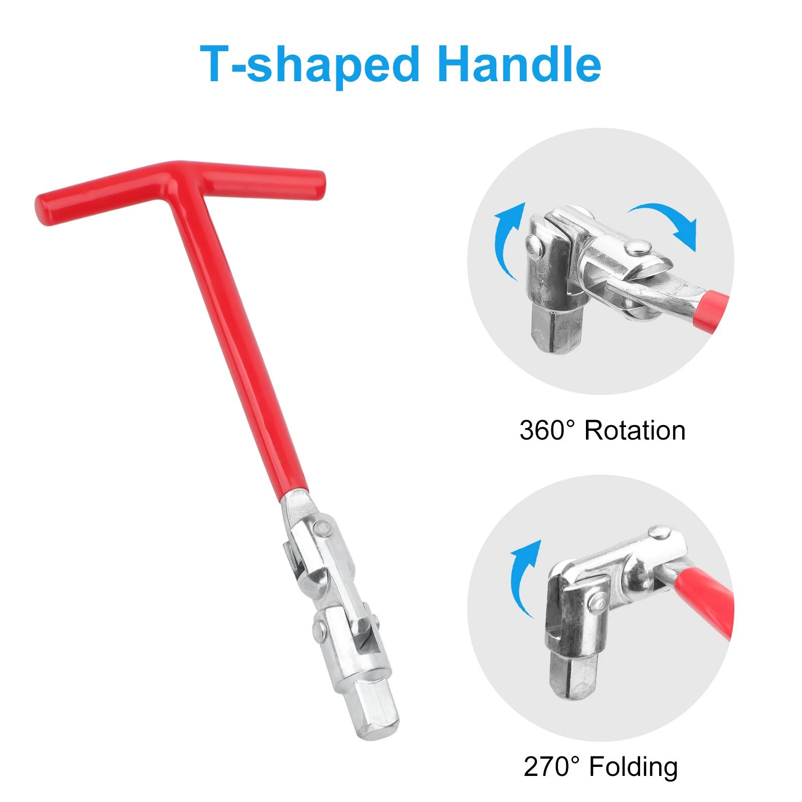 16mm 21mm Spark Plug Socket Wrench T-Handle Swivel Removal Tool for Automotive