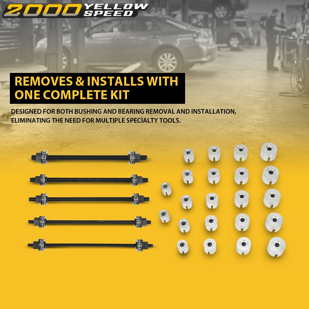 27 PCS Universal Press & Pull Sleeve Kit Bush Bearing Removal Insertion Tool Kit