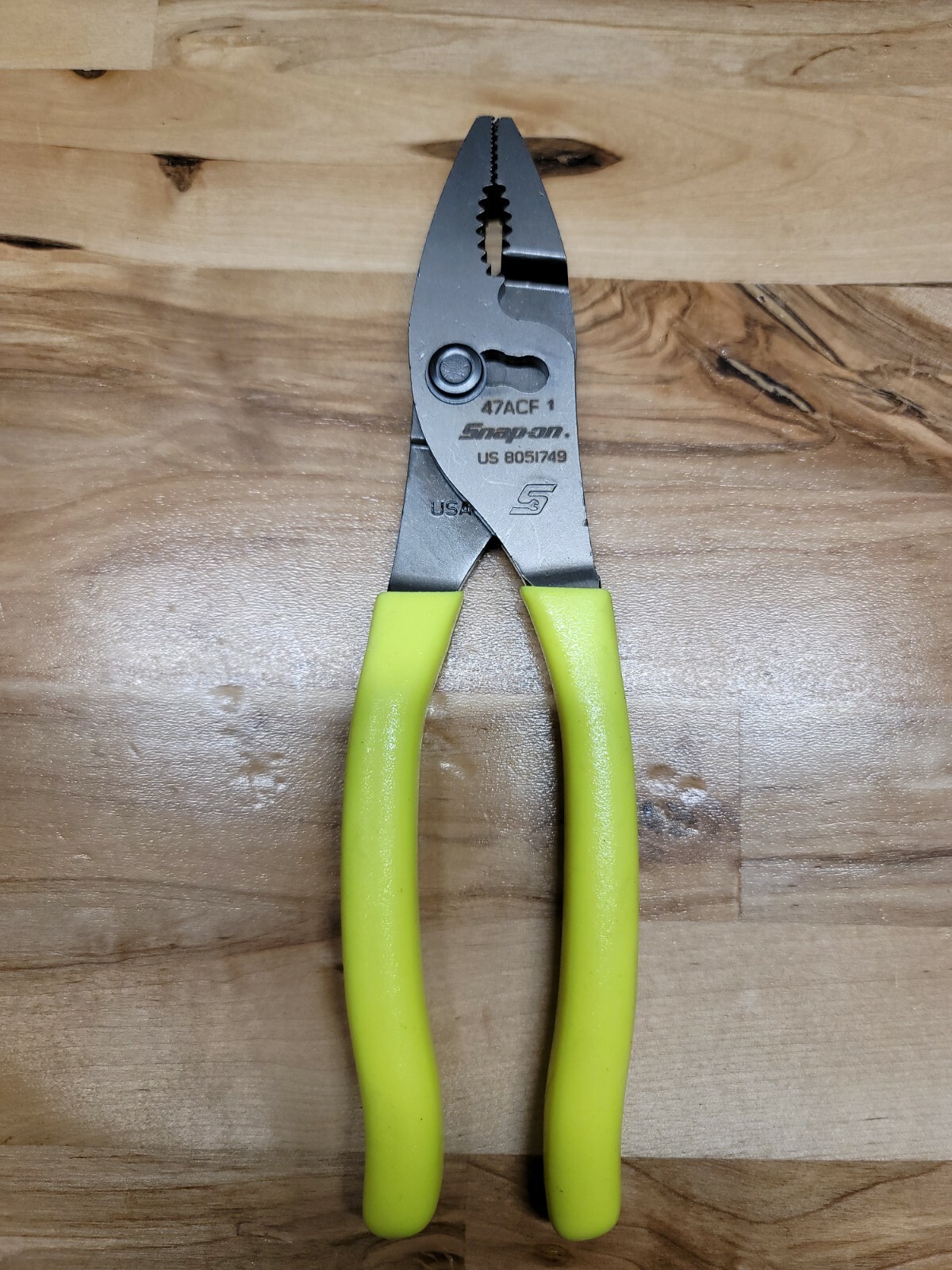 *NEW & UNUSED* Snap On 47ACF Hi-Viz Yellow – Combo Slip Joint Pliers FREE SHIP
