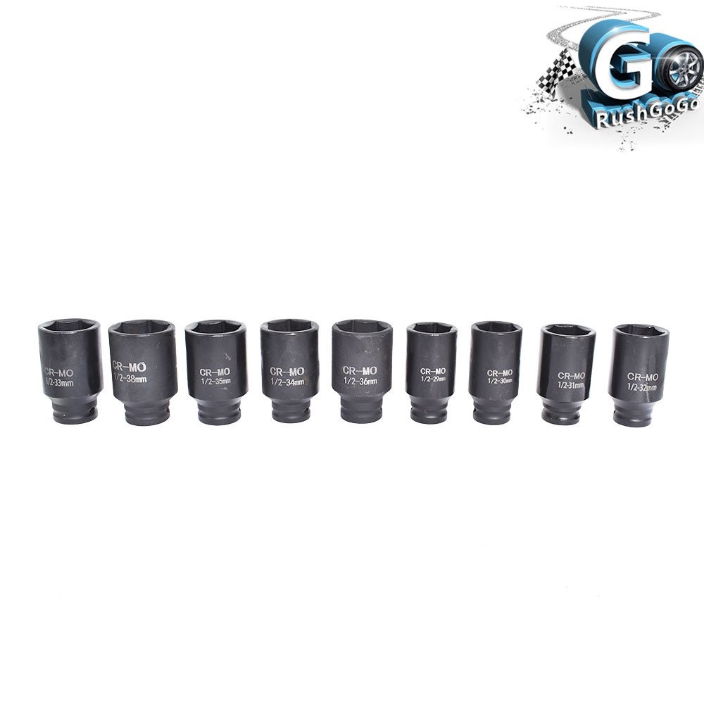 Deep Impact Socket Tool 9PCS Set 1/2″ Drive Metric Axle Hub Nut Socket 29-38mm