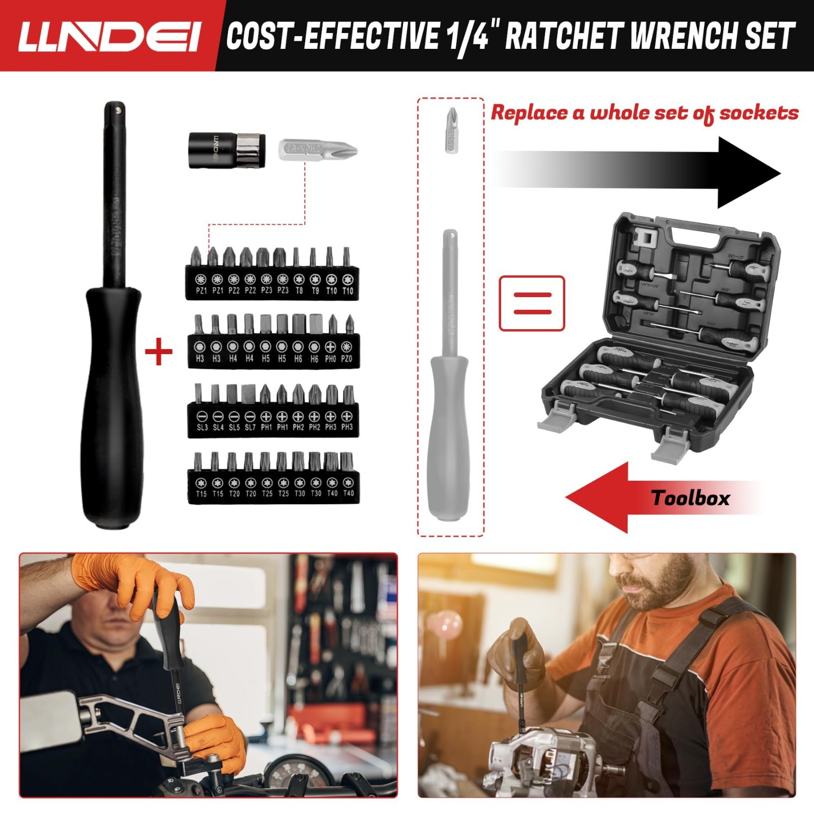95-Piece 3/8″ Drive Impact Socket Set – SAE & Metric, CR-V Steel, Deep/Shallow,