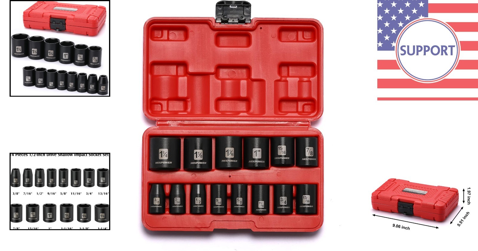 14-Piece 1/2-Inch Drive Shallow Socket Set – CR-V Steel & Torque Design
