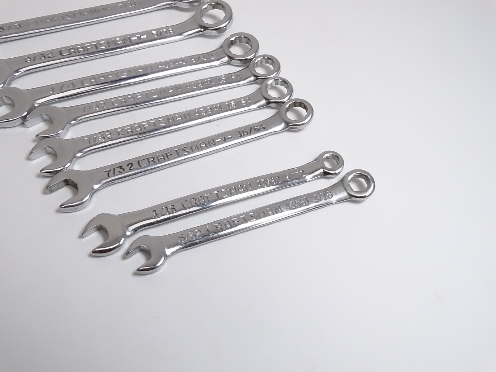 Craftsman SAE 8 pc Ignition Wrench Set 5/32″ – 7/16″ 43941-43948 Vintage USA