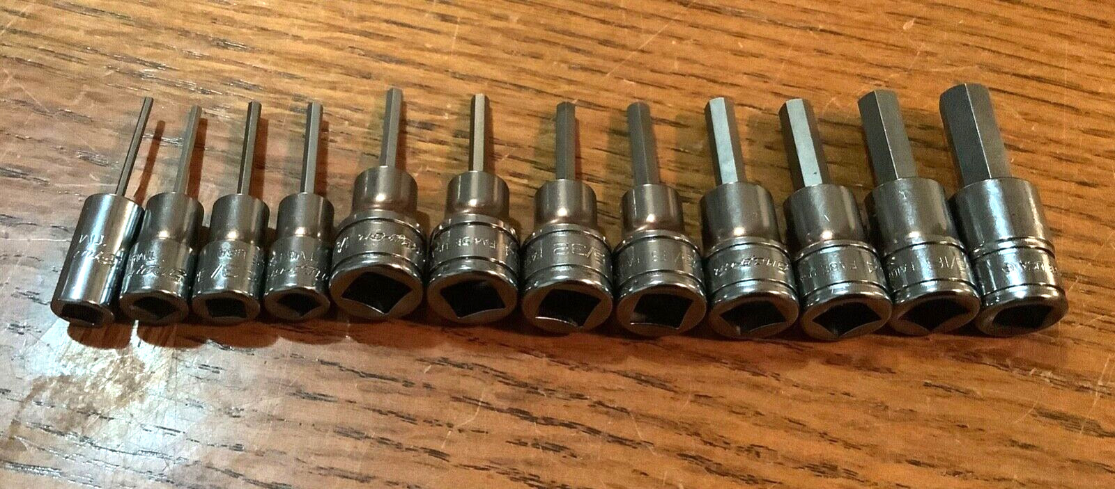 Snap-on™ 1/4″ 3/8″ drive 1/16″ thru 3/8″ allen Hex Socket Driver Set 212EFTAY