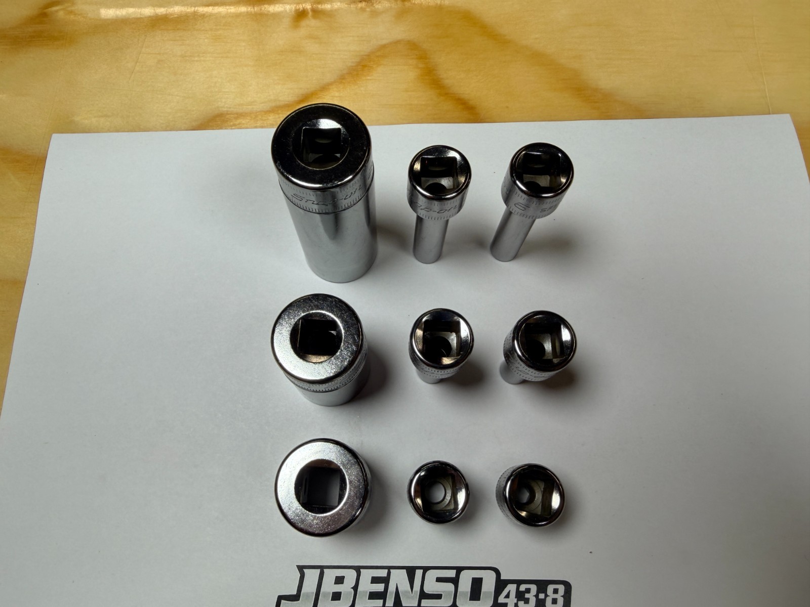Snap-On Tools USA NEW 9pc 3/8″ Drive 6mm 7mm 20mm Metric 6pt Add-On Sockets