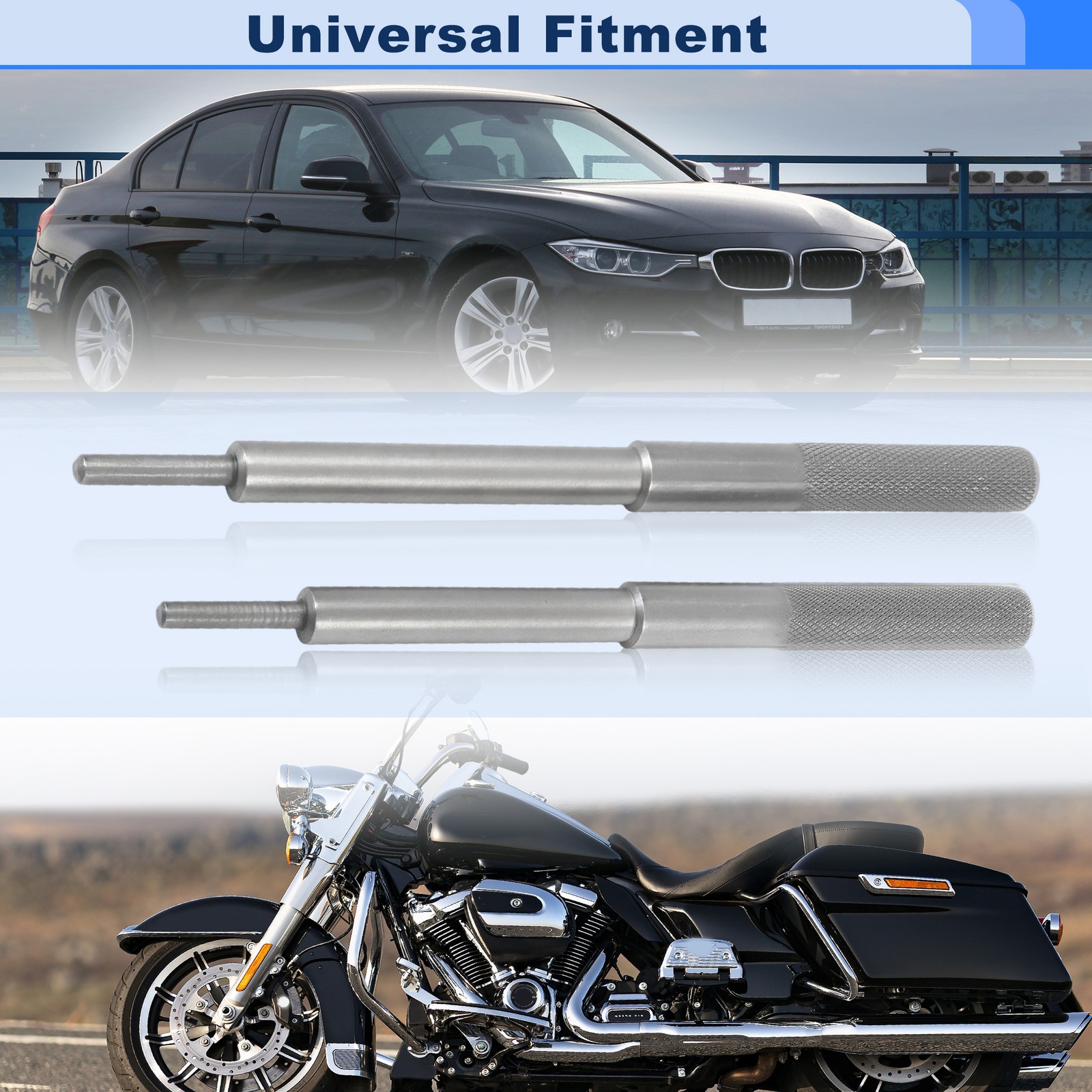 2 Pcs Black Universal Engine Valve Guide Remover Installer Repair Tool 6.9/6.5in
