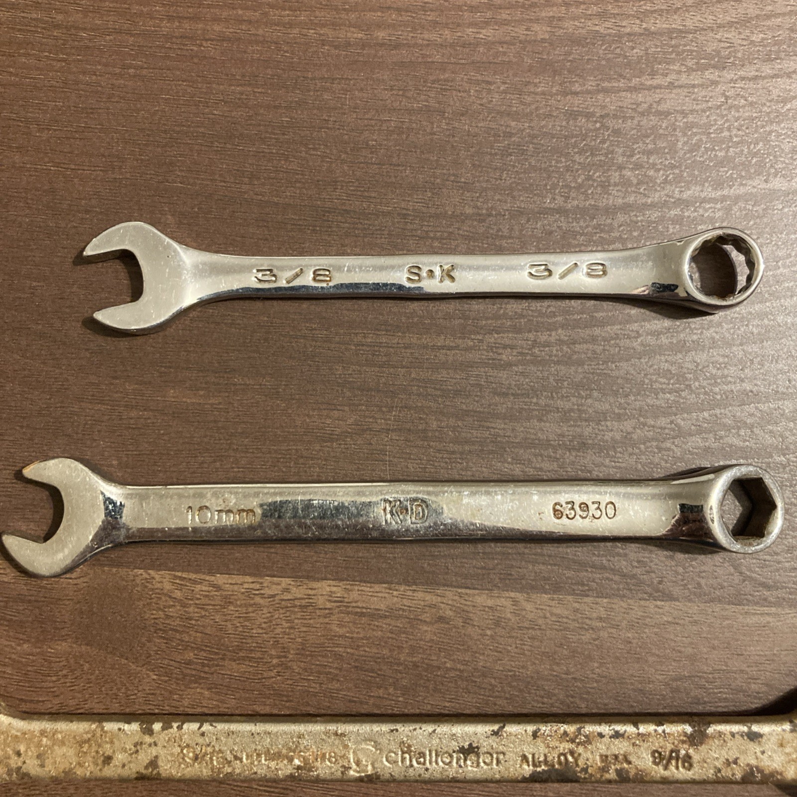 Wrenche Lot USA SK KD Challenger 10 MM 14 MM 3/8 5/8 9/16 Used