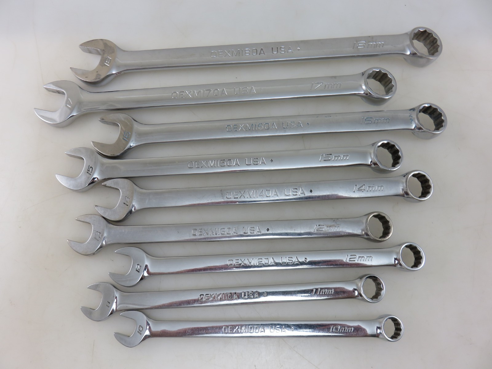 Snap-On METRIC OEXM Series Combination Wrench 9pc Set 10mm-18mm USA Made