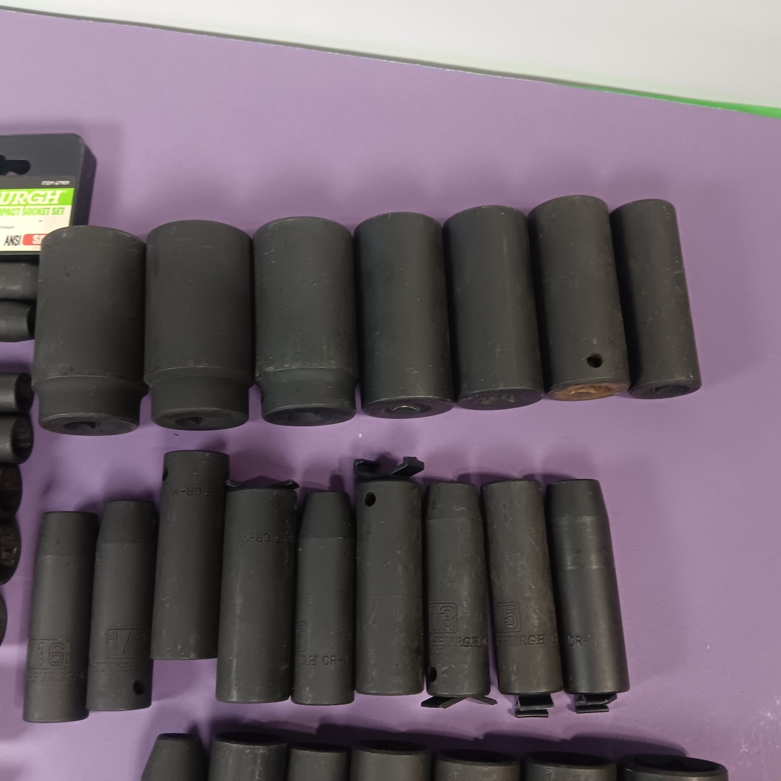 Lot of 38 Mixed Impact CRV Deep Sockets 3/4″ & 1/2″ Pittsburgh Tools