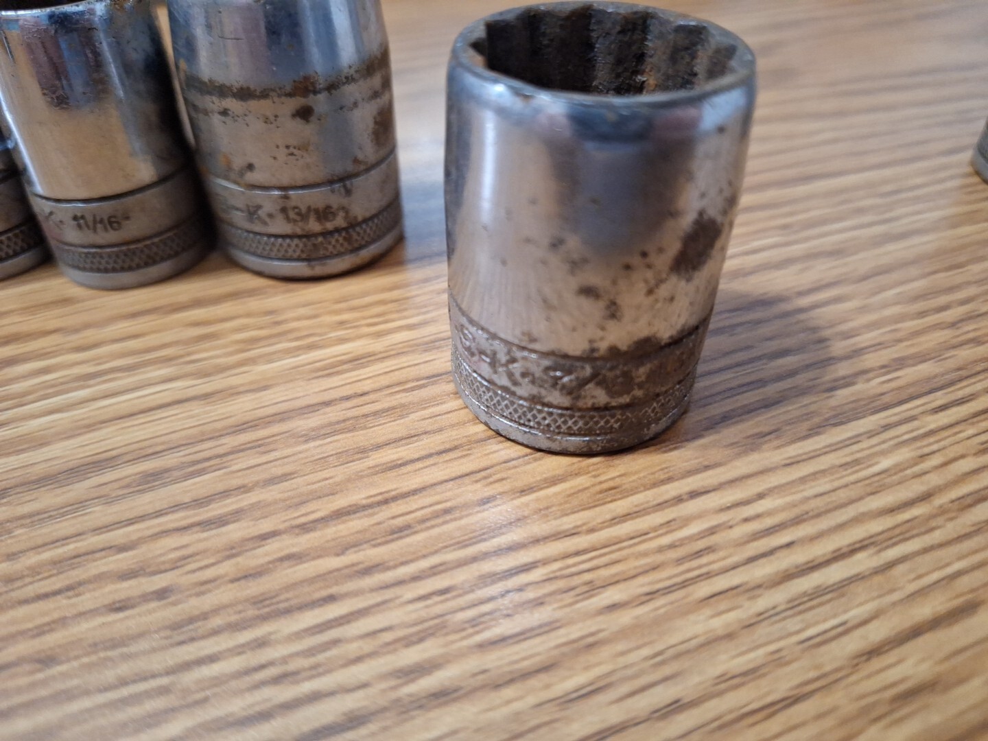 Vintage S-K Wayne Tools 1/2″ Drive 12 Point Sockets & 6 Point Socket