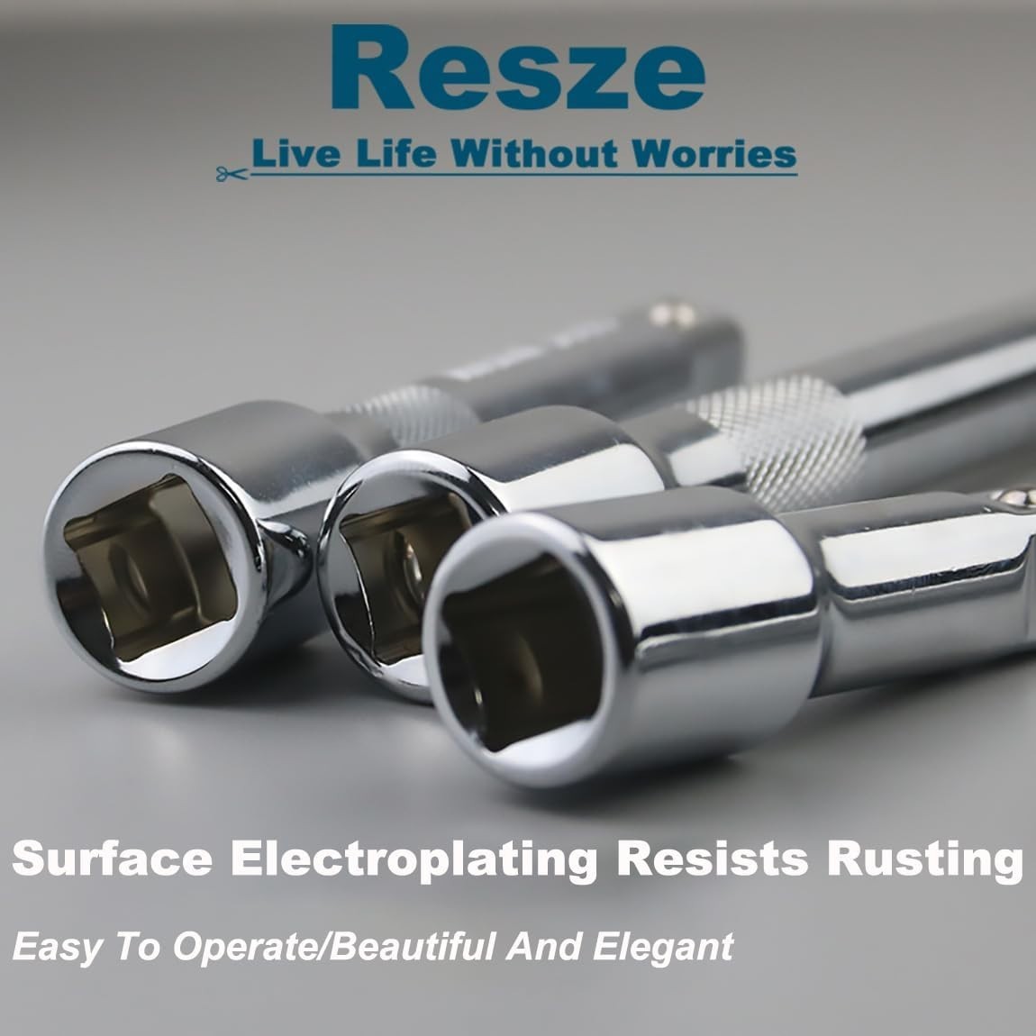 3-Pc Ratchet Extension Set – Non-Slip Grip, Spring Loaded, Corrosion Resistant