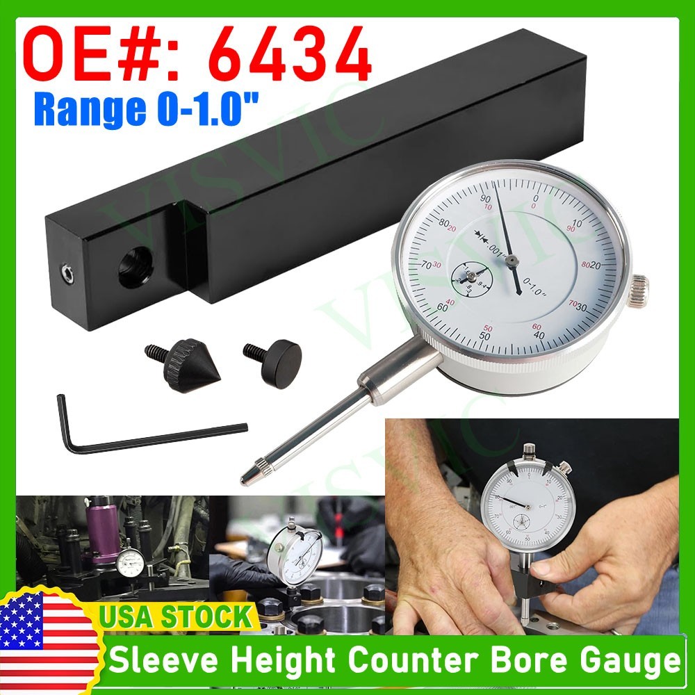 6434 Sleeve Height and Counter Bore Gauge Kit For All Diesel Engines Range 0-1″
