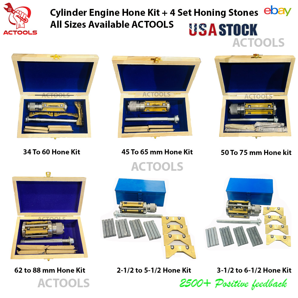 New Cylinder Engine Hone Kit + Honing Stones 4 Set All Sizes Available ACTOOLS