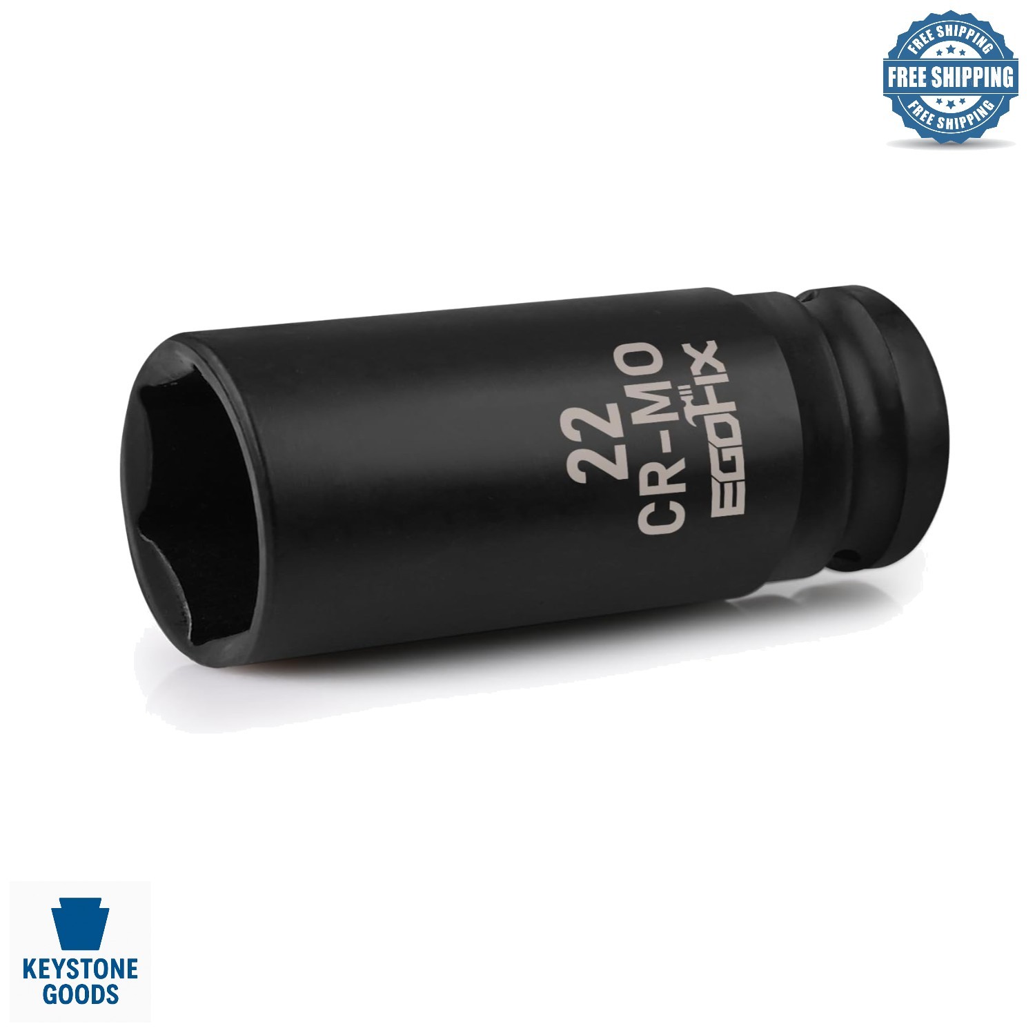 22mm Deep Impact Socket 1/2″ Drive – CR-MO 6-Point Professional-Grade Automot…