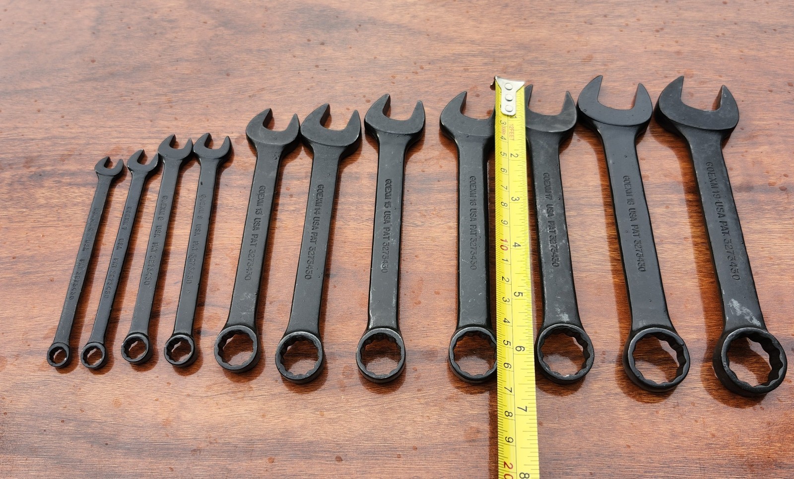 SNAP-ON GOEXM Black Metric Short Comb. Wrench Set 6-19mm USA MISSING 10 11 12