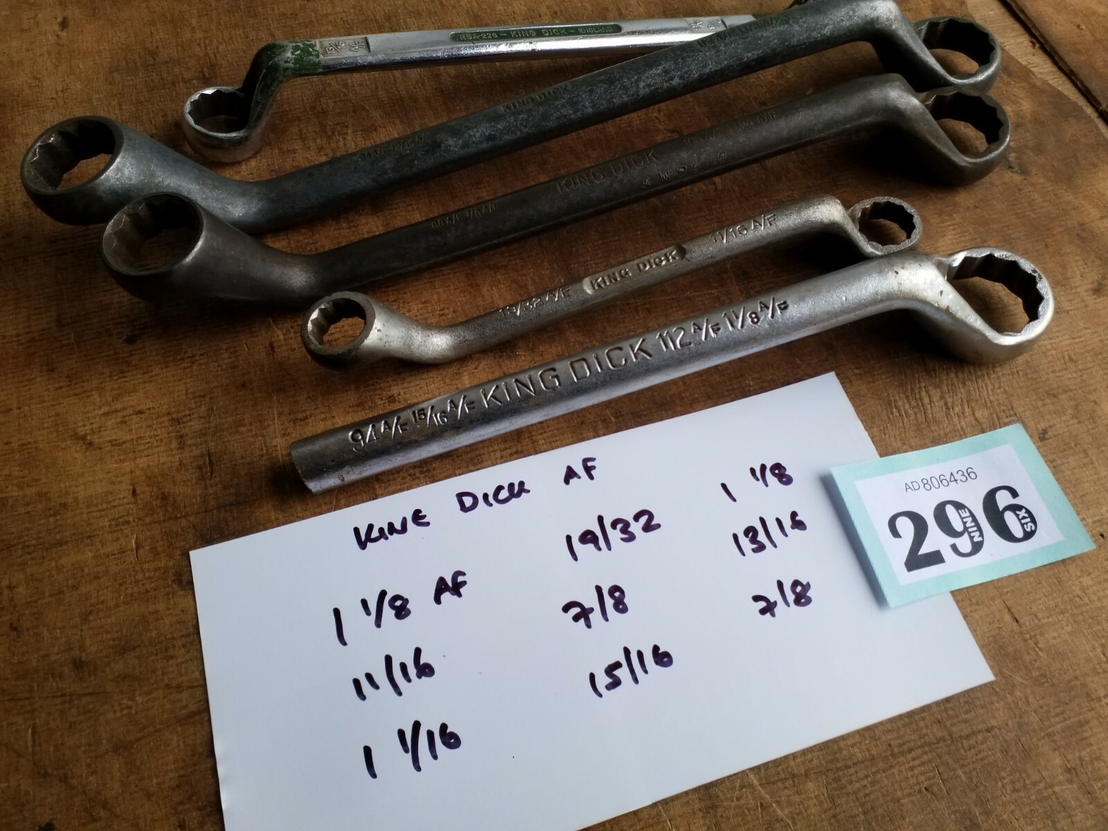 Vintage King Dick AF Ring spanners Classic Car Mechanic Bike Lot No 296