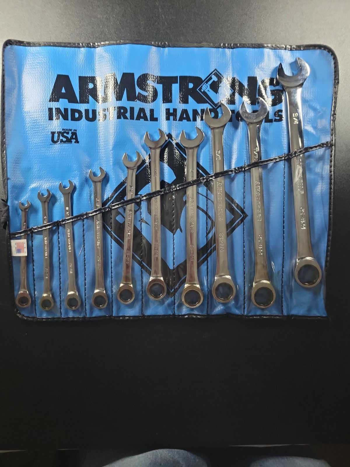 Armstrong Industrial Hand Tools 10 pc SAE, 1/4″- 3/4″, 12 Pt. Wrench Set Kit