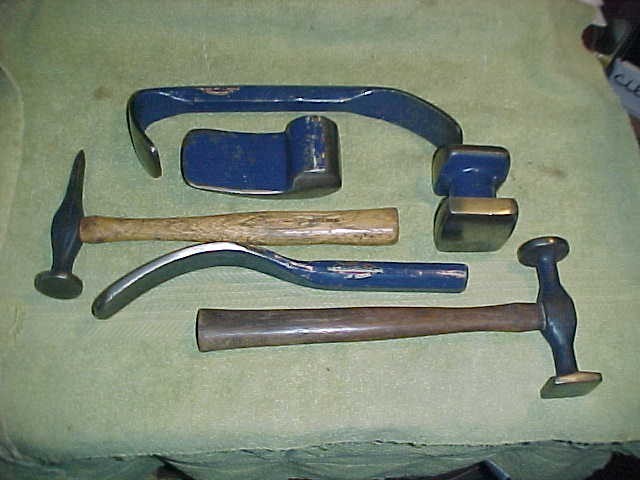 Auto Body 1950’s Craftsman (6) Pc Set Slapping Spoons Dollies Hammers Shop Tools